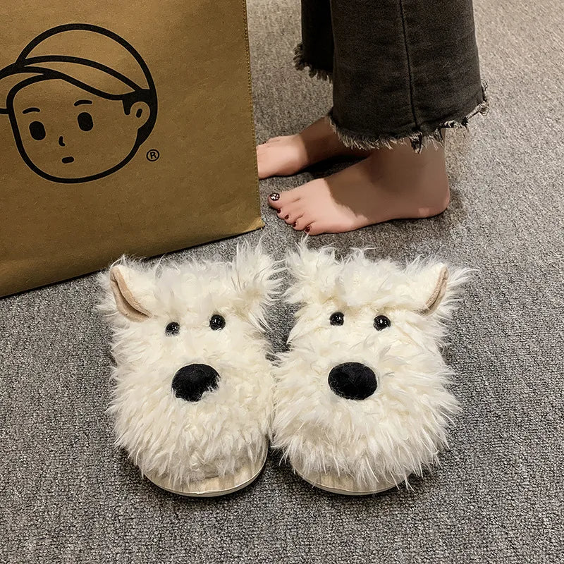 Pat and Pet Emporium | Shoes | Women's Cute Shaggy Dog Slippers