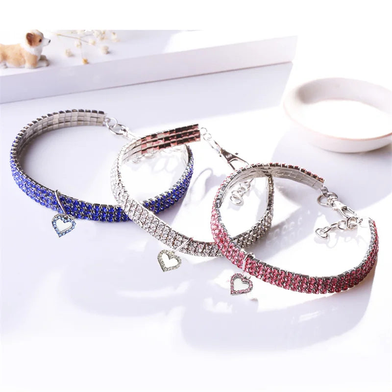 Pat and Pet Emporium | Pet Collars | Rhinestone Heart Collar
