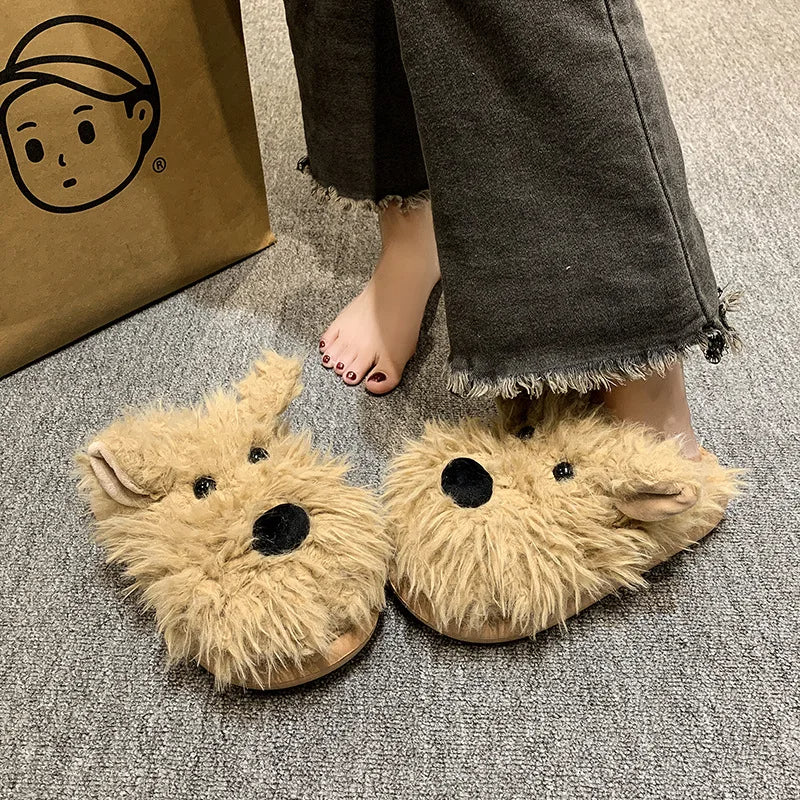 Pat and Pet Emporium | Shoes | Women's Cute Shaggy Dog Slippers