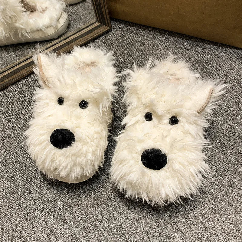 Pat and Pet Emporium | Shoes | Women's Cute Shaggy Dog Slippers