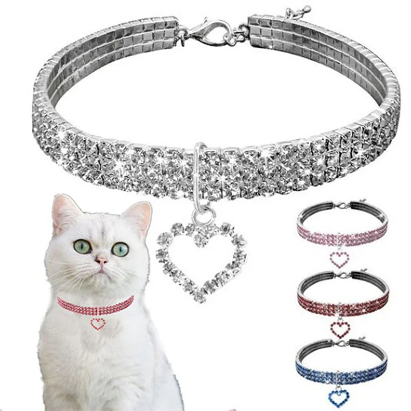 Pat and Pet Emporium | Pet Collars | Rhinestone Heart Collar