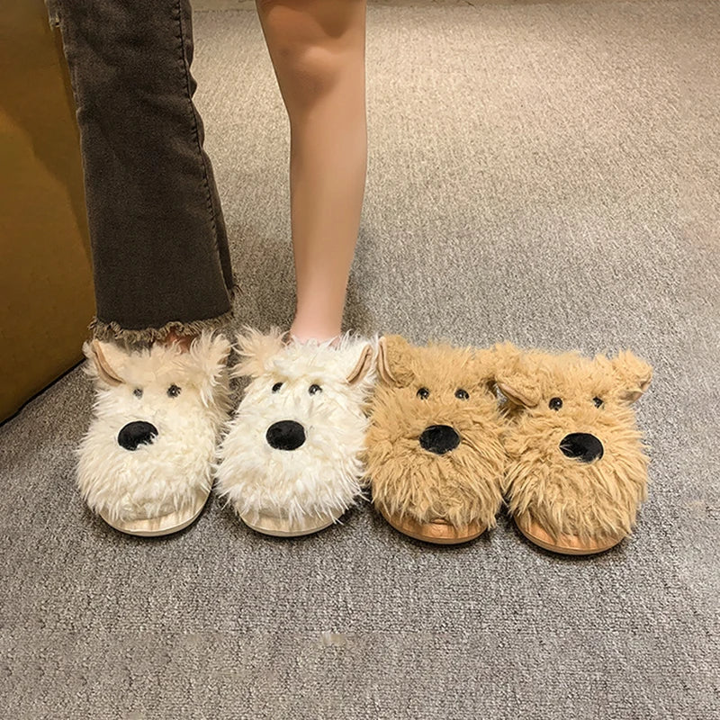 Pat and Pet Emporium | Shoes | Women's Cute Shaggy Dog Slippers