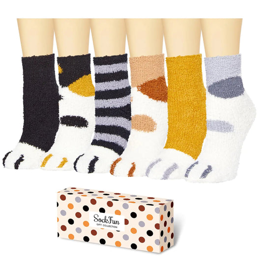 Pat and Pet Emporium | Socks | Women's Fluffy Animal Paw Socks