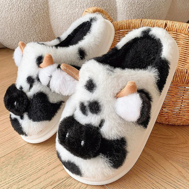 Pat and Pet Emporium | Shoes | Women's Warm Cartoon Cow Slippers