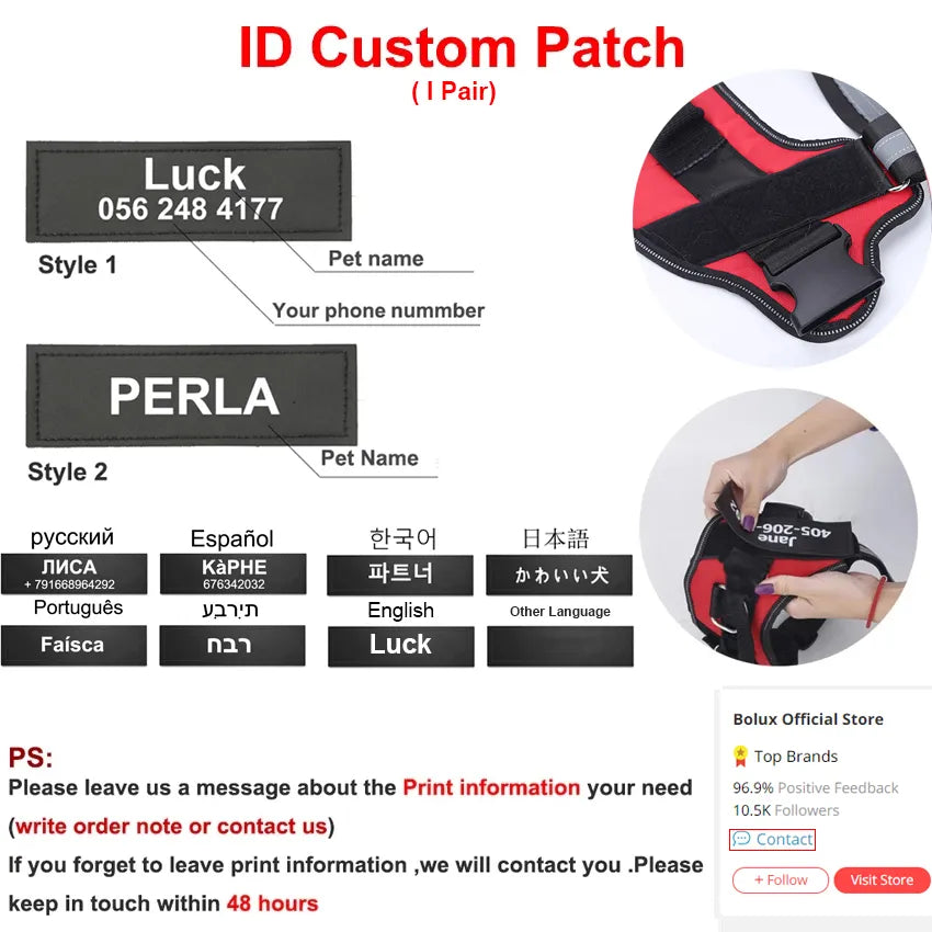 Pat and Pet Emporium | Pet Harnesses | Custom Vest NO PULL