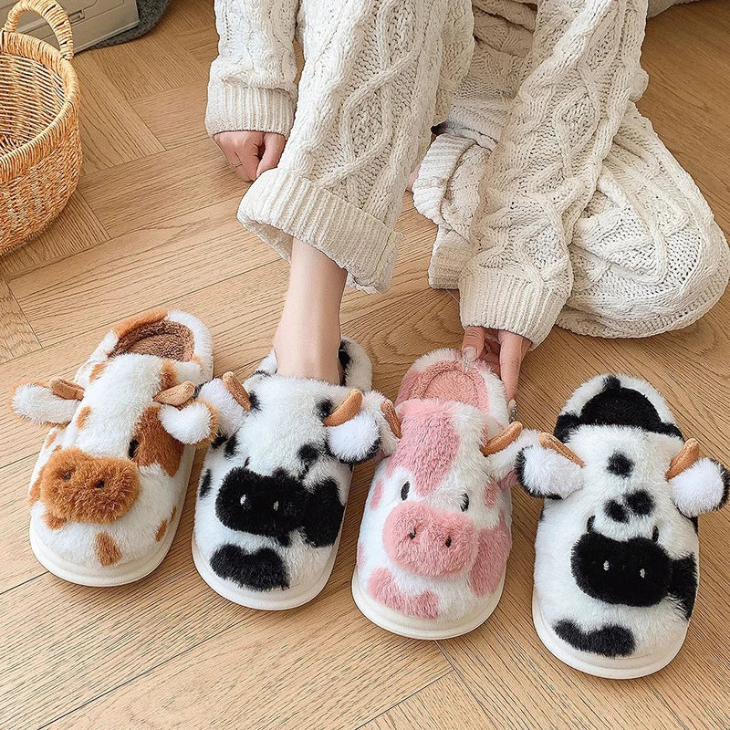 Pat and Pet Emporium | Shoes | Women's Warm Cartoon Cow Slippers