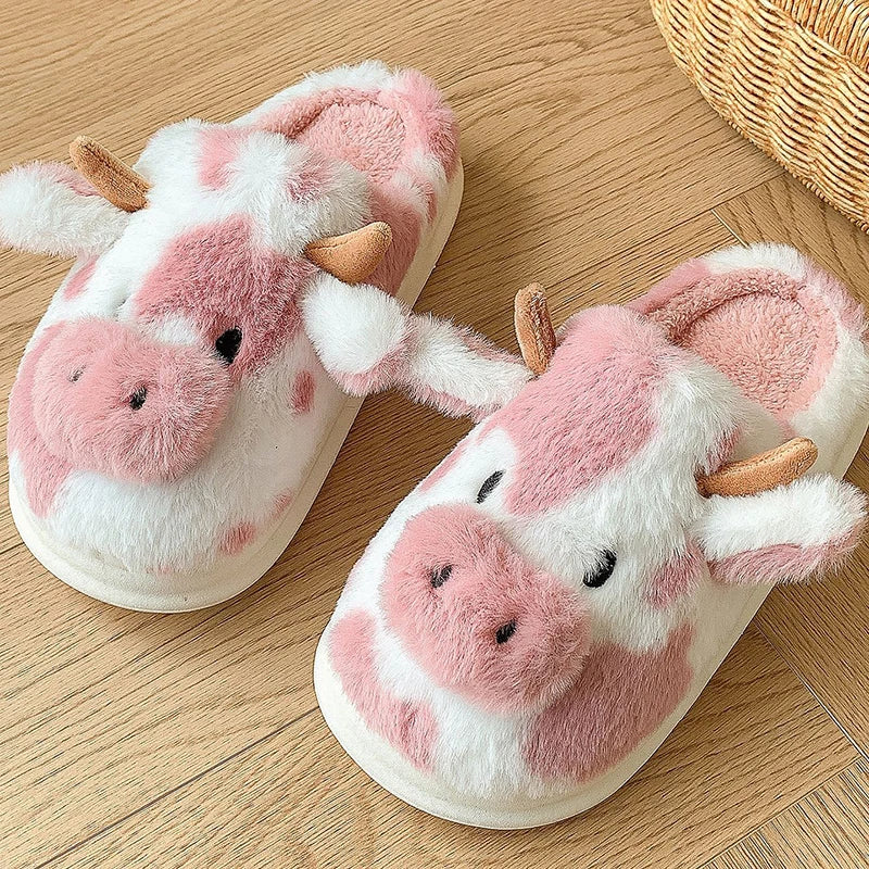 Pat and Pet Emporium | Shoes | Women's Warm Cartoon Cow Slippers