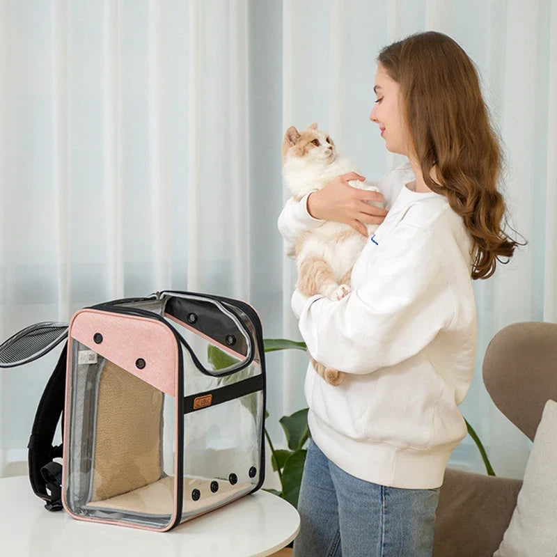 Pat and Pet Emporium | Pet Carriers | Clear Pet Travel Backpack