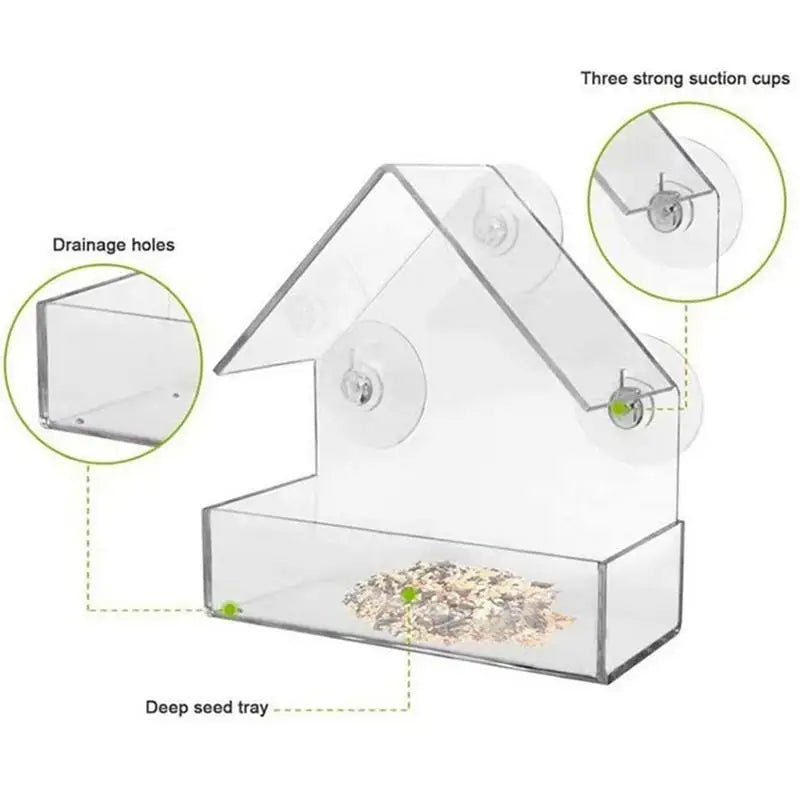 Pat and Pet Emporium | Pet Feeders | Bird Feeder | Clear Box