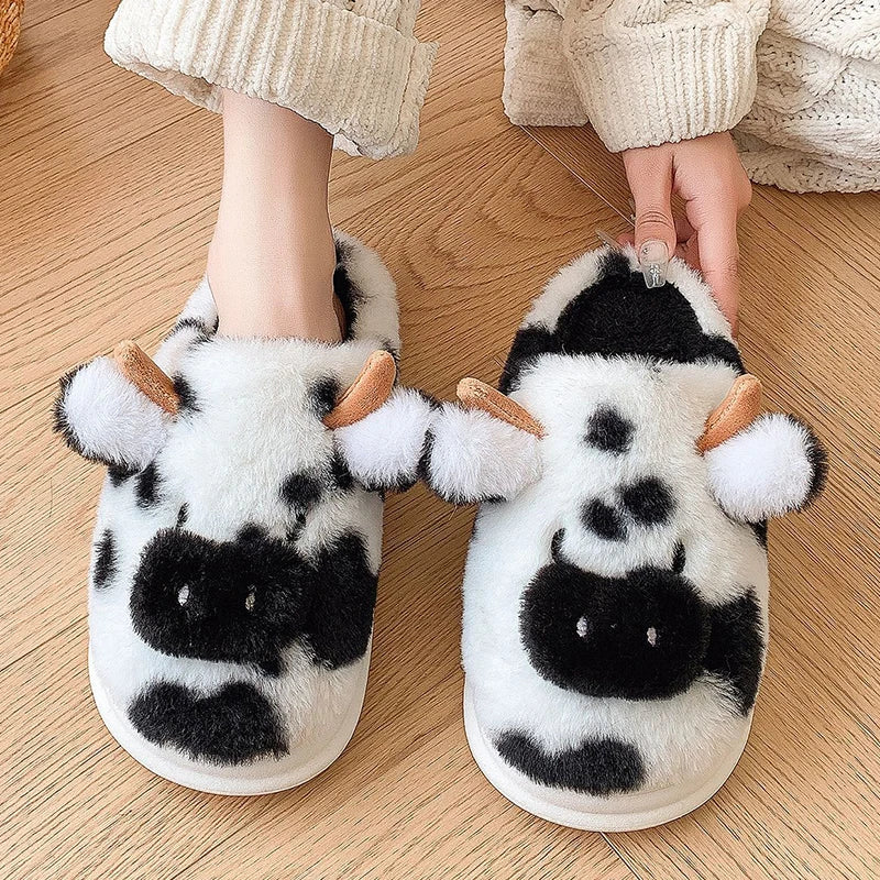 Pat and Pet Emporium | Shoes | Women's Warm Cartoon Cow Slippers