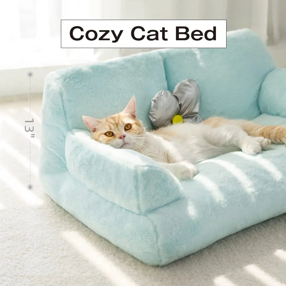 Pat and Pet Emporium | Pet Beds | Plush Small Pet Sofa Bed
