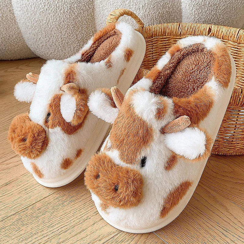 Pat and Pet Emporium | Shoes | Women's Warm Cartoon Cow Slippers