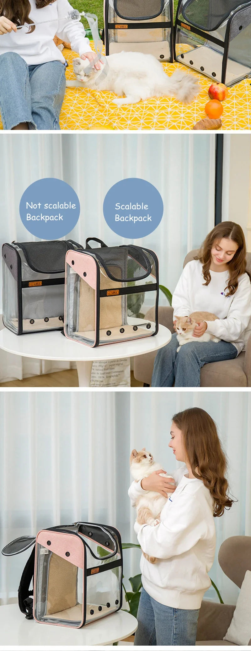 Pat and Pet Emporium | Pet Carriers | Clear Pet Travel Backpack