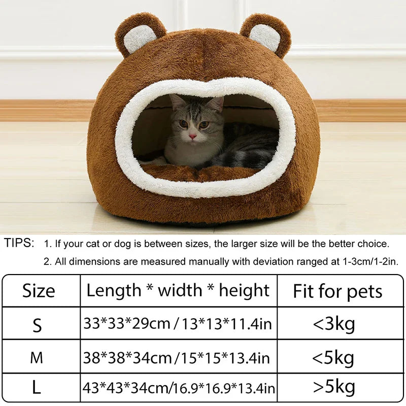 Pat and Pet Emporium | Pet Beds | Cat Beds | Cute Bear Cat Cave House