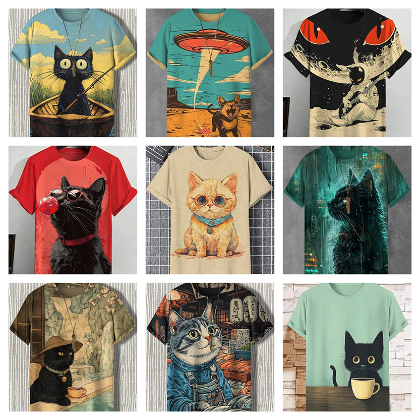 Pat and Pet Emporium | Pet Lovers | Shirts | Unisex Cartoon Cat Tee