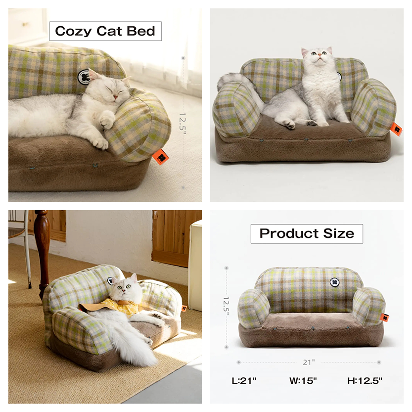 Pat and Pet Emporium | Pet Beds | Plush Small Pet Sofa Bed