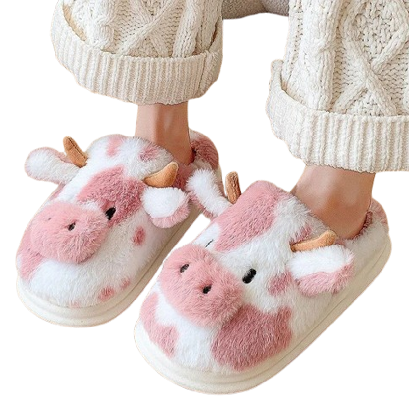 Pat and Pet Emporium | Shoes | Women's Warm Cartoon Cow Slippers