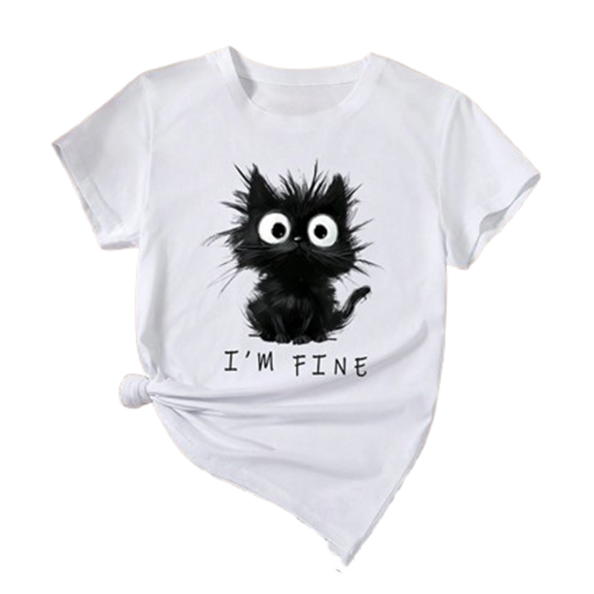 Pat and Pet Emporium | Pet Lovers T-Shirts | Cat I'm Fine Shirt