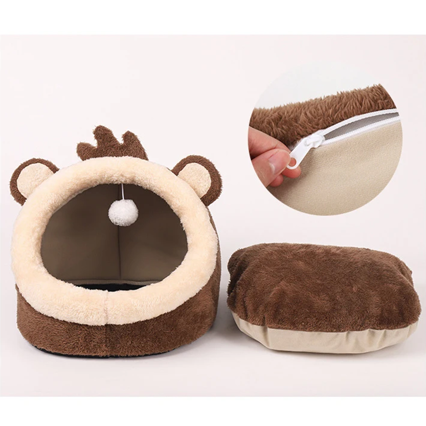 Cat Cave Pet Bed Brown