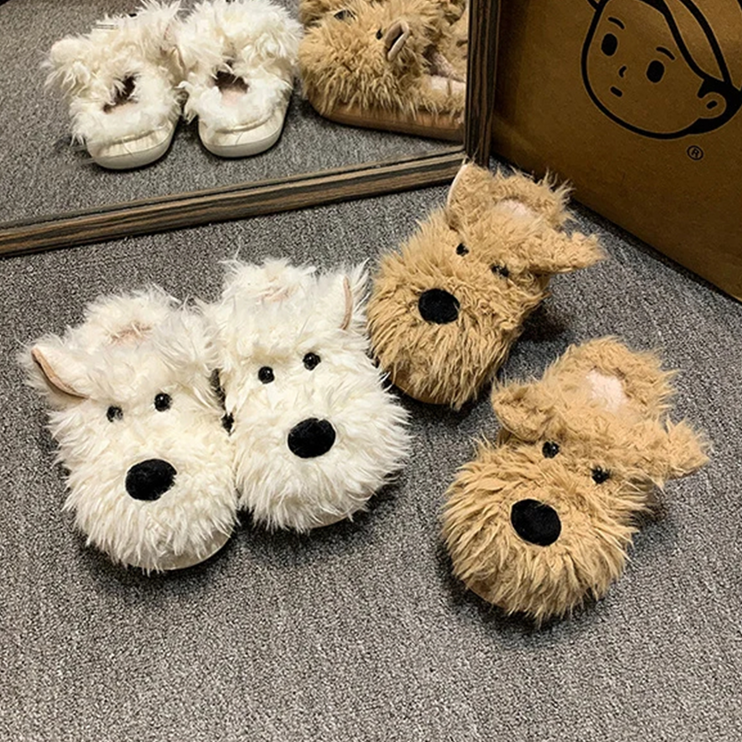 Pat and Pet Emporium | Shoes | Women's Cute Shaggy Dog Slippers