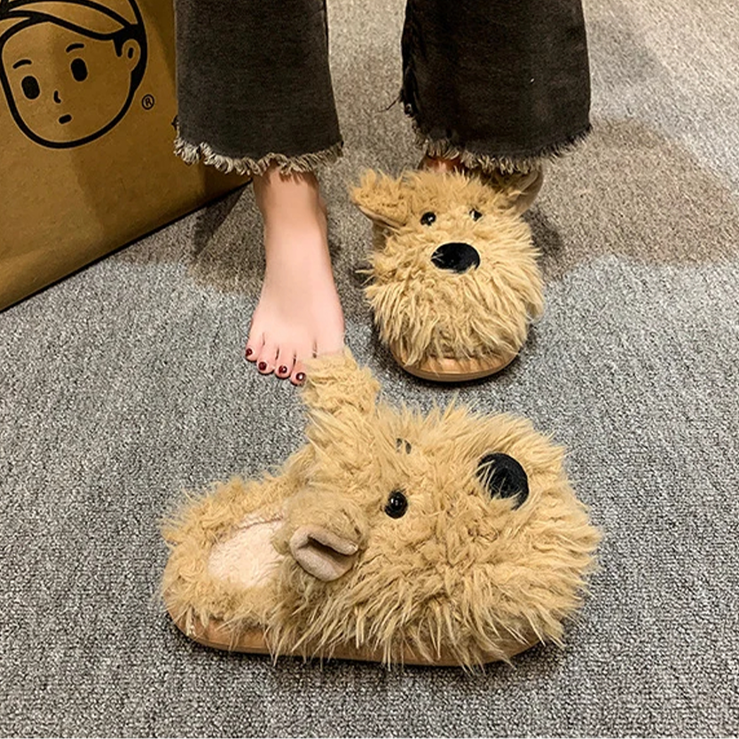 Pat and Pet Emporium | Shoes | Women's Cute Shaggy Dog Slippers