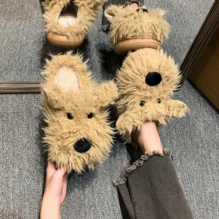 Pat and Pet Emporium | Shoes | Women's Cute Shaggy Dog Slippers