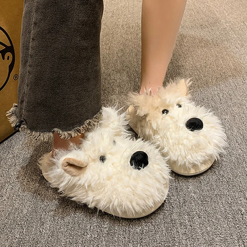 Pat and Pet Emporium | Shoes | Women's Cute Shaggy Dog Slippers