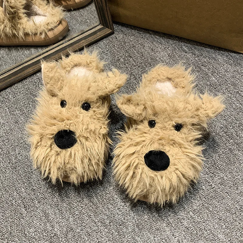 Pat and Pet Emporium | Shoes | Women's Cute Shaggy Dog Slippers
