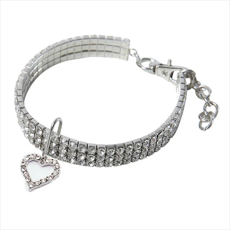 Pat and Pet Emporium | Pet Collars | Rhinestone Heart Collar