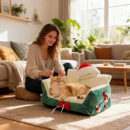 Pat and Pet Emporium | Pet Beds | Plush Christmas Pet Bed