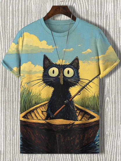 Pat and Pet Emporium | Pet Lovers | Shirts | Unisex Cartoon Cat Tee