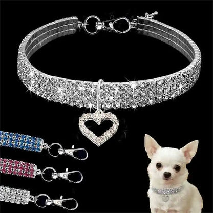 Pat and Pet Emporium | Pet Collars | Rhinestone Heart Collar
