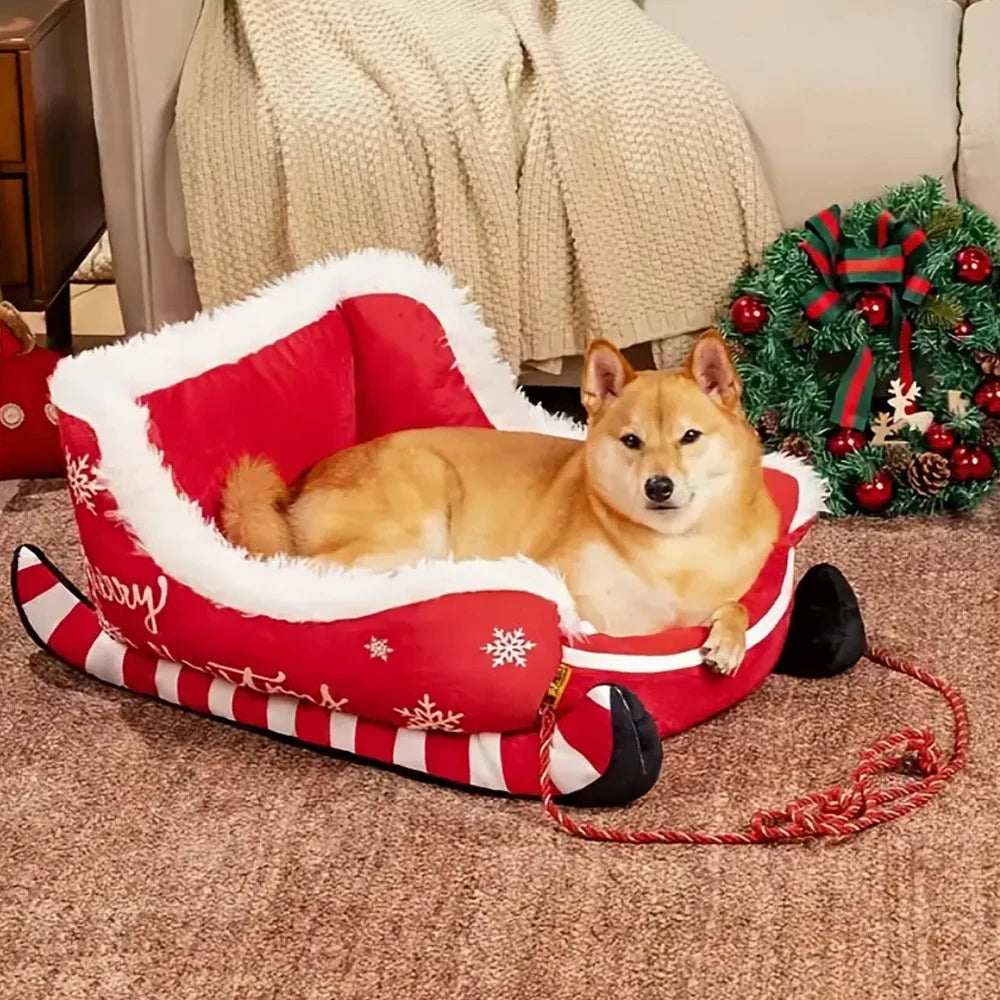 Pat and Pet Emporium | Pet Beds | Christmas Sleigh Pet Bed