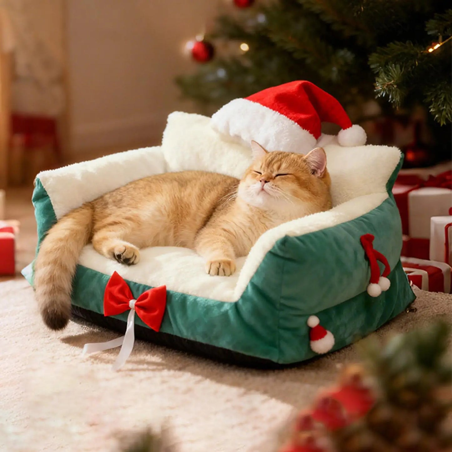 Pat and Pet Emporium | Pet Beds | Plush Christmas Pet Bed