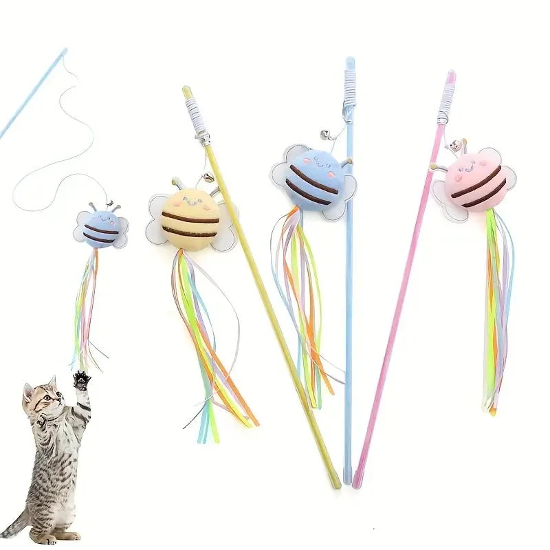 Pat and Pet Emporium | Pet Chew Toys | Cat Teaser 2 Pcs Bee Toy