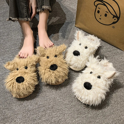 Pat and Pet Emporium | Shoes | Women's Cute Shaggy Dog Slippers