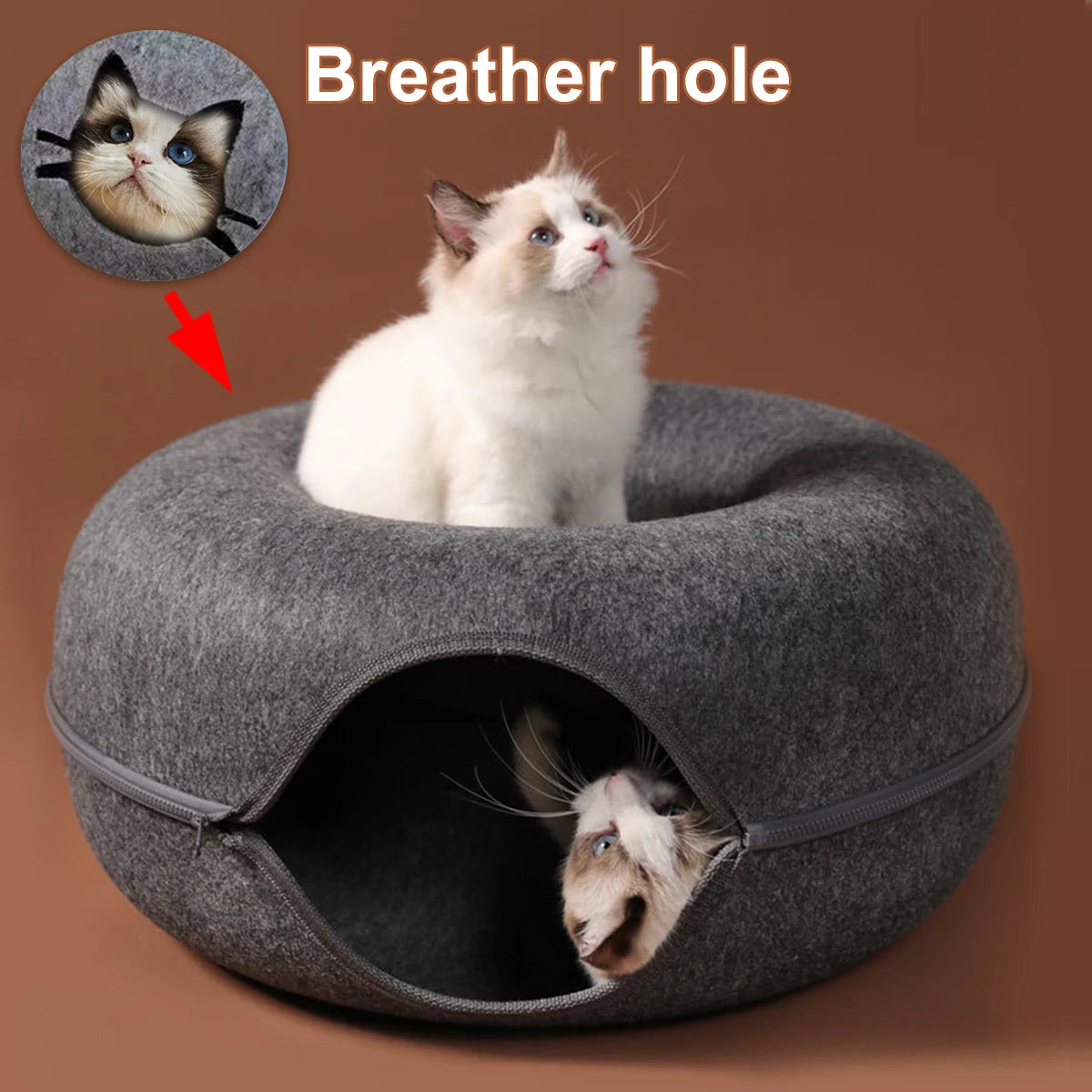 Pat and Pet Emporium | Pet Beds | Donut Shaped Cat Bed