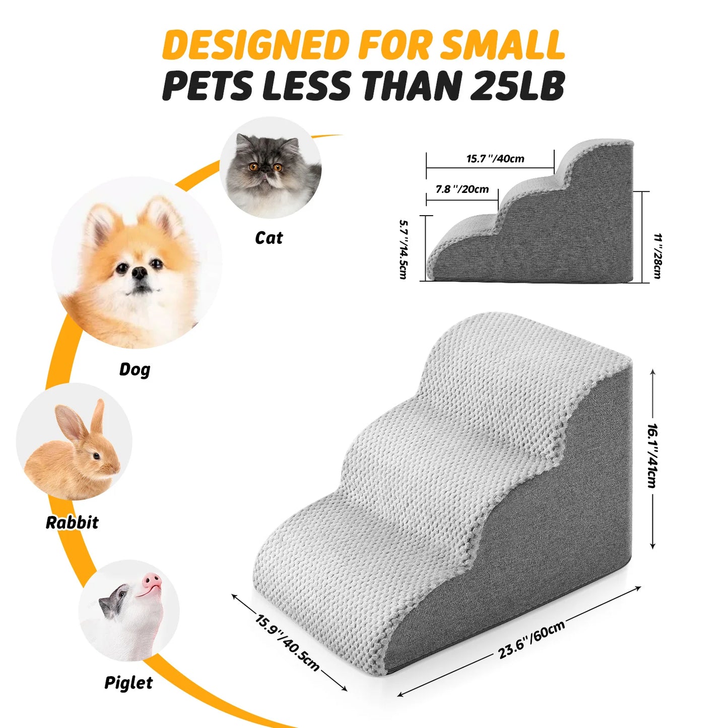 Pat and Pet Emporium | Pet Home Products | Pet Stairs 3 Steps