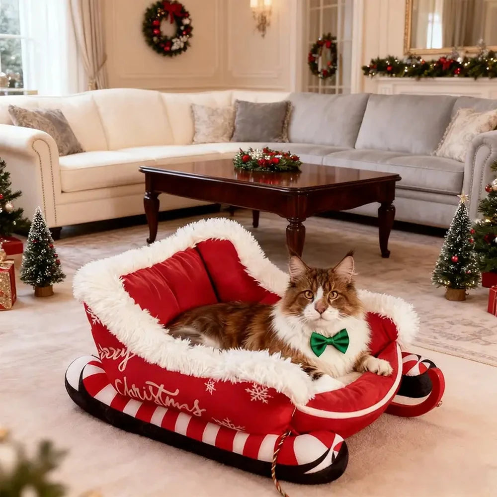 Pat and Pet Emporium | Pet Beds | Christmas Sleigh Pet Bed