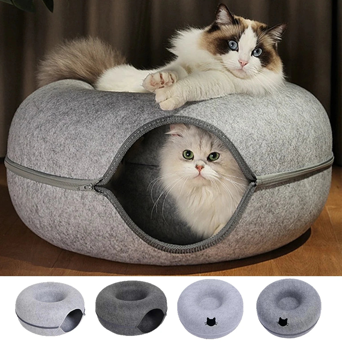 Pat and Pet Emporium | Pet Beds | Donut Shaped Cat Bed