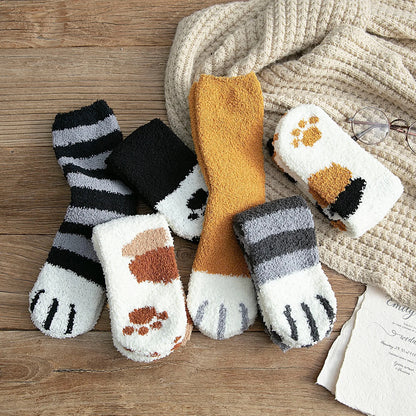 Pat and Pet Emporium | Socks | Women's Fluffy Animal Paw Socks