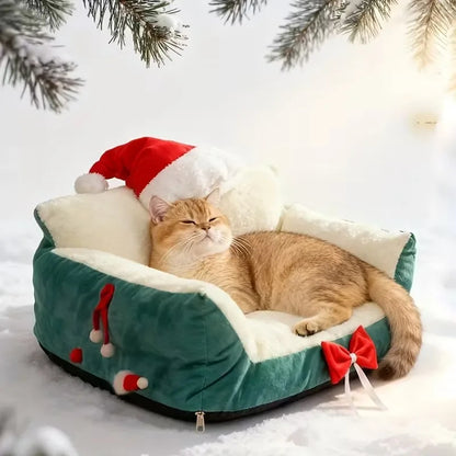 Pat and Pet Emporium | Pet Beds | Plush Christmas Pet Bed