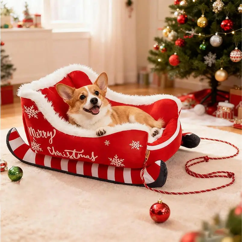 Pat and Pet Emporium | Pet Beds | Christmas Sleigh Pet Bed