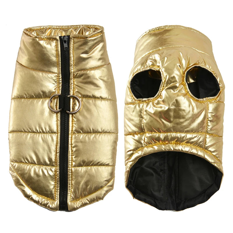 Pat and Pet Emporium | Pet Clothing | Metallic Puffer Dog Jacket