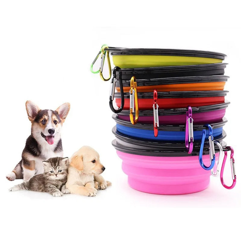 Pat and Pet Emporium | Pet Bowls | Collapsible Pet Bowl with Lid