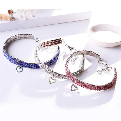 Pat and Pet Emporium | Pet Collars | Rhinestone Heart Collar
