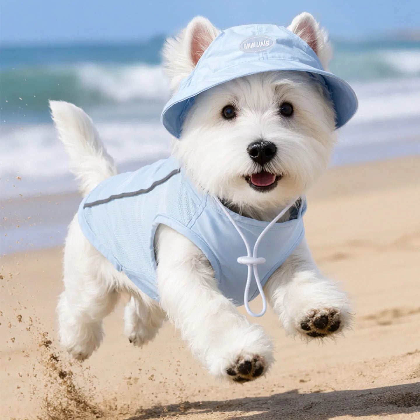 Pat and Pet Emporium | Pet Clothing | Cooling Dog Vest & Hat Set
