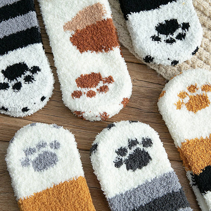 Pat and Pet Emporium | Socks | Women's Fluffy Animal Paw Socks