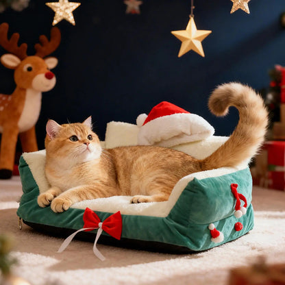 Pat and Pet Emporium | Pet Beds | Plush Christmas Pet Bed
