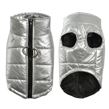 Pat and Pet Emporium | Pet Clothing | Metallic Puffer Dog Jacket